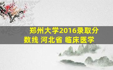 郑州大学2016录取分数线 河北省 临床医学